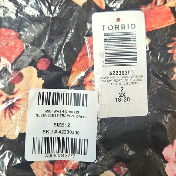 ❤️NWT VINTAGE TORRID MIDI TRAPEZE POCKETS DRESS - SLEEVELESS FLORAL - PLUS SIZE - Picture 5 of 13